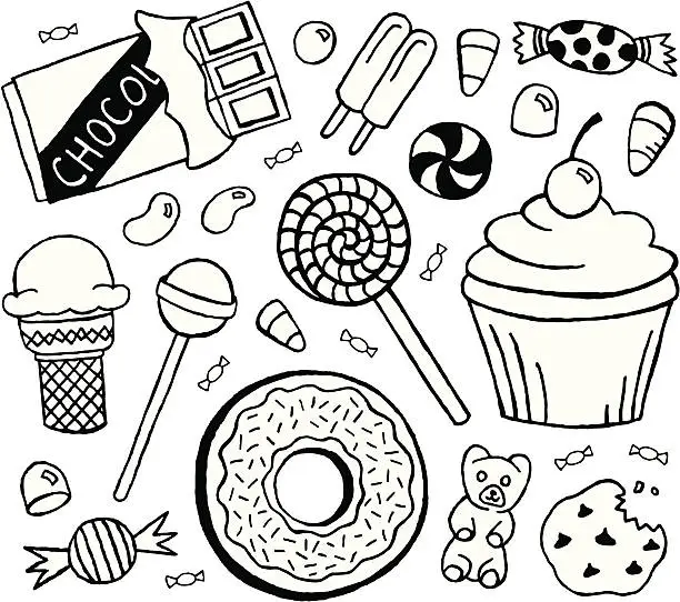 Vector illustration of Sweets Doodles