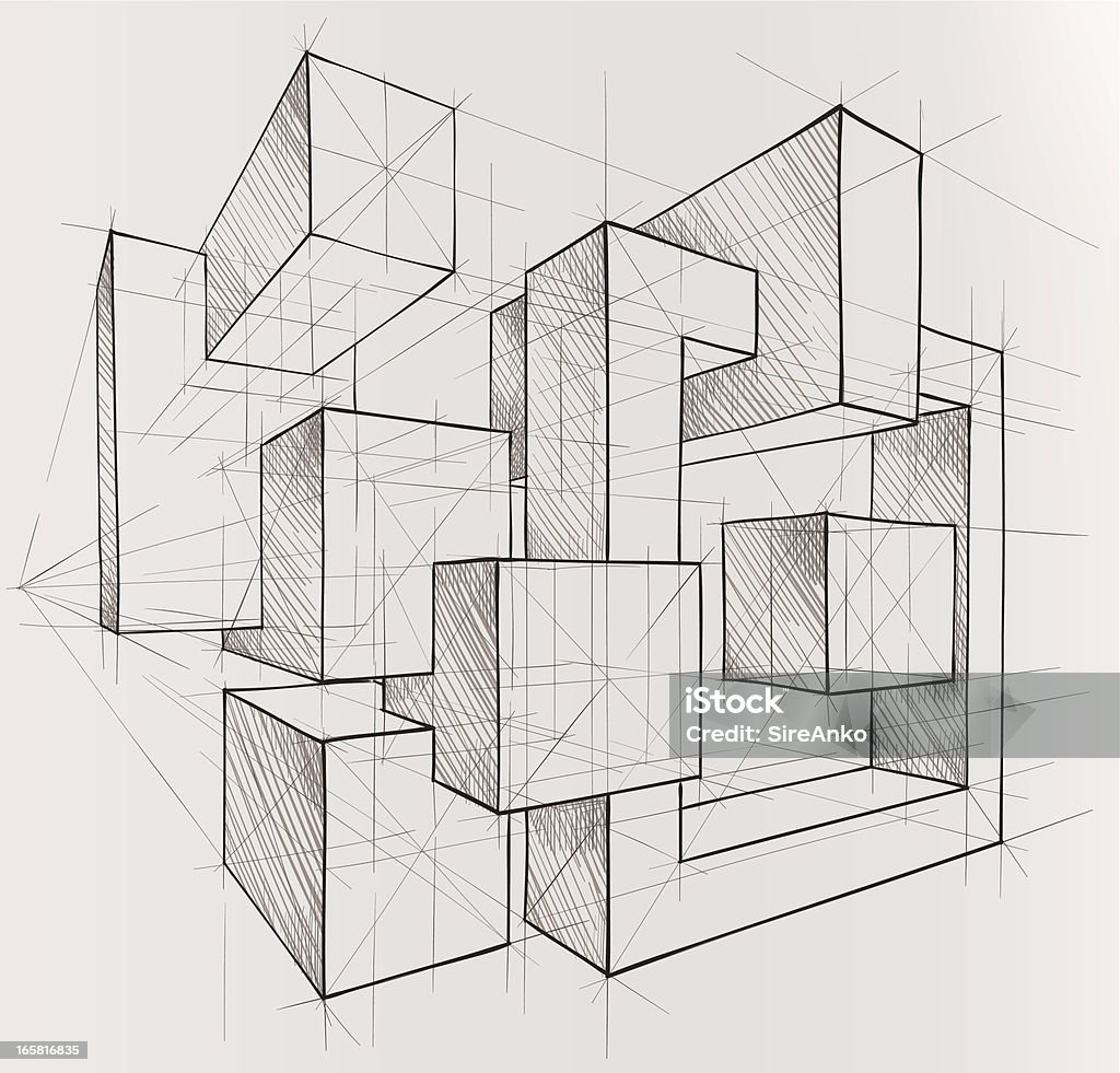Figuras geométricas - Royalty-free Arquitetura arte vetorial