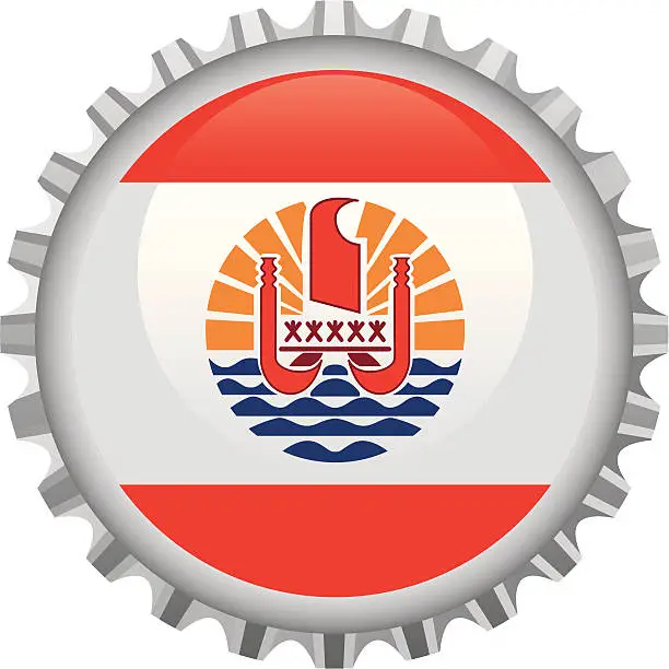 Vector illustration of French Polynesia bottle top