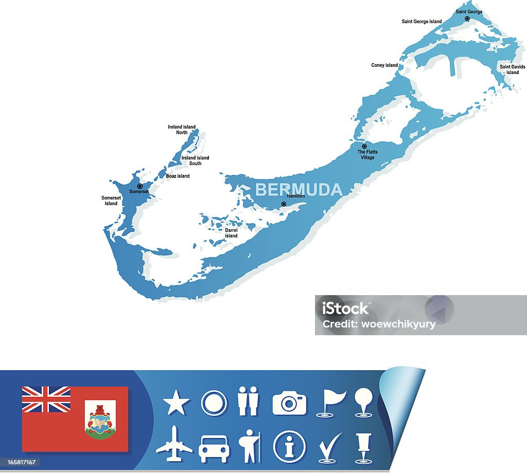 Бермуды карта - Векторная графика Без людей роялти-фри