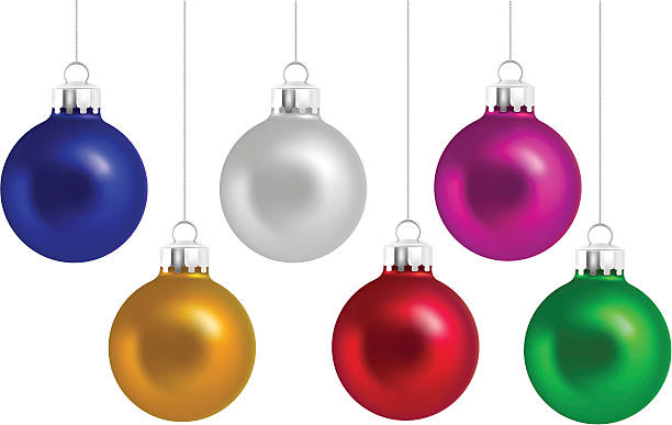 ilustrações, clipart, desenhos animados e ícones de enfeites natal-ilustração vetorial - pink christmas christmas ornament sphere