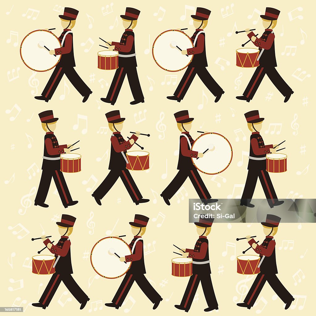 Douze Drummers tambour - clipart vectoriel de Les douze jours de Noël libre de droits