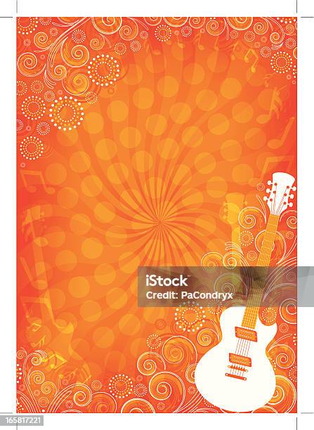 Bright Music Guitar Background Stock Illustration - Download Image Now - Backgrounds, Rock Music, Abstract