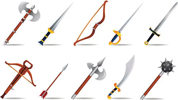 Vector illustration of Medieval Weapons