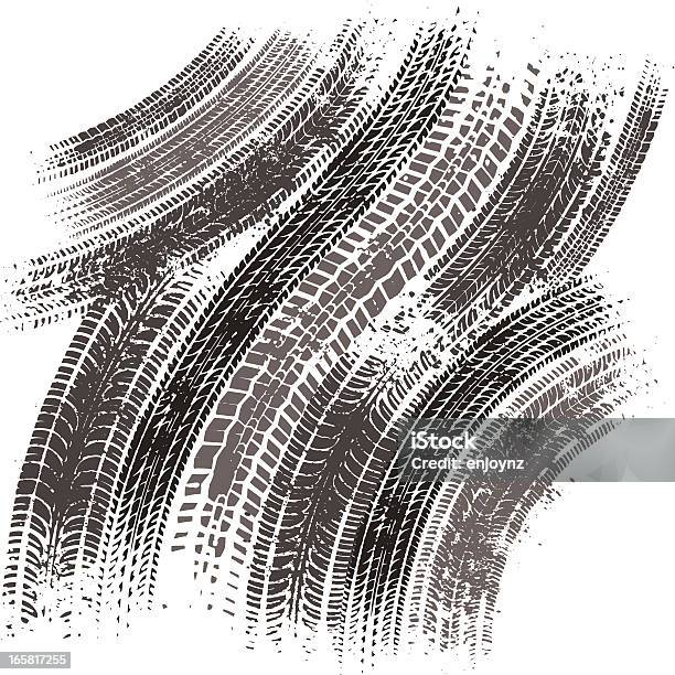 Tyre Tracks Background Stock Illustration - Download Image Now - Tire Track, Textured, Vector