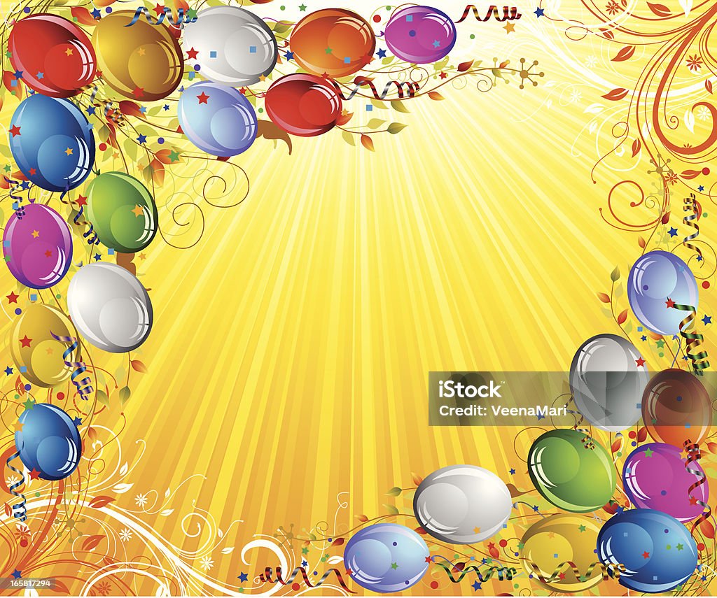 Balloon And Roses Border Balloon Border Stock Illustration - Download Image Now - Backgrounds ...