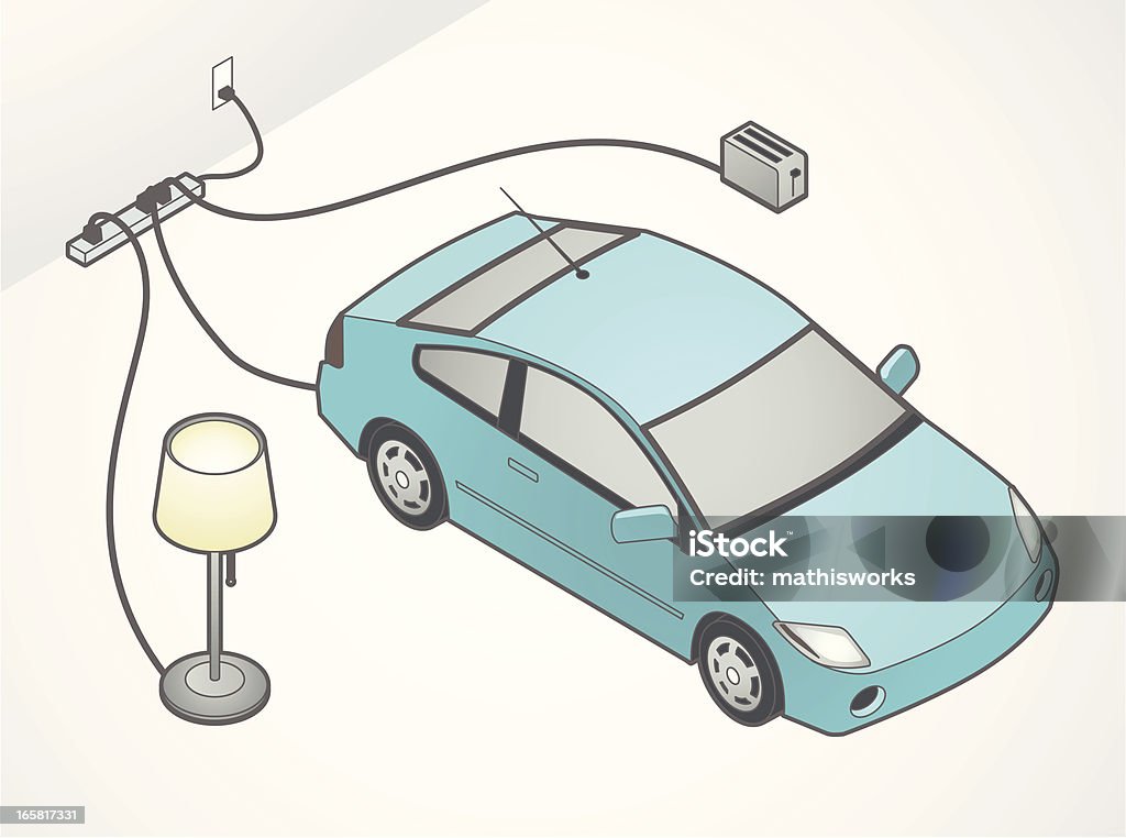 Samochód elektryczny Ilustracja - Grafika wektorowa royalty-free (Rzut izometryczny)