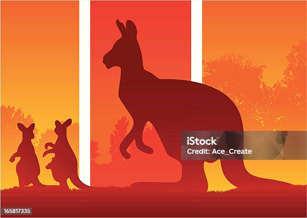 Ilustración de Silueta De The Australian Kangaroos En Wild Bush y más Vectores Libres de Derechos de Zona interior de Australia - Zona interior de Australia, Australia, Arbusto