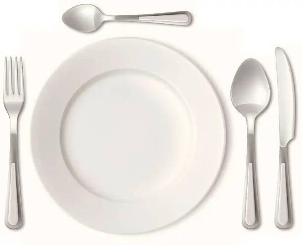 Vector illustration of Plate and Cutlery