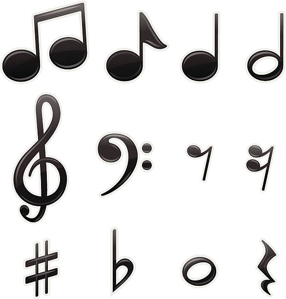 musical symbol - treble clef three dimensional shape music jazz stock-grafiken, -clipart, -cartoons und -symbole