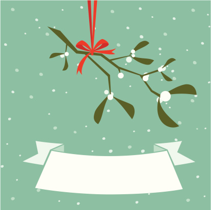 Christmas mistletoe banner