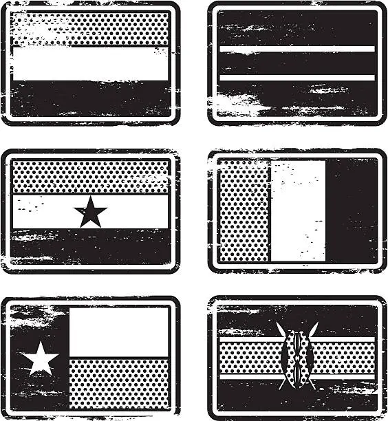 Vector illustration of Rubber Stamp Flags