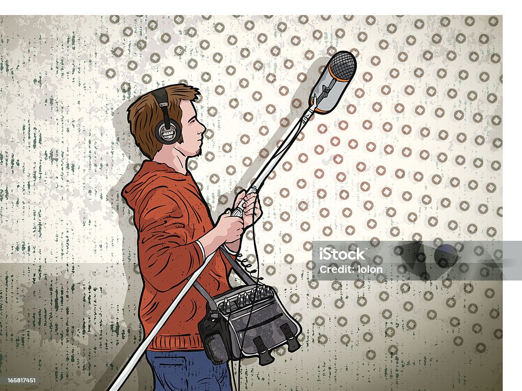 Boom Operator Drawing Boom Operator And Grunge Background Stock Illustration - Download Image ...