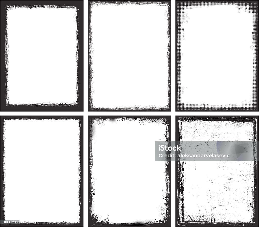 Grunge Frames Detailed grunge frames.Hi res jpeg included.More works like this linked below. Half Tone stock vector