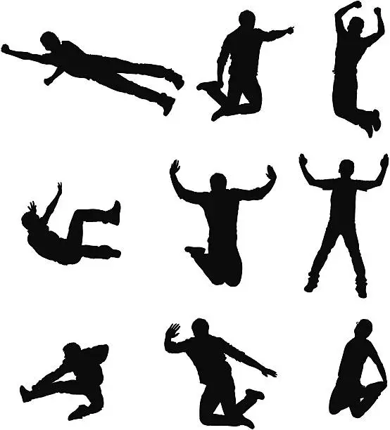 Vector illustration of Men jumping