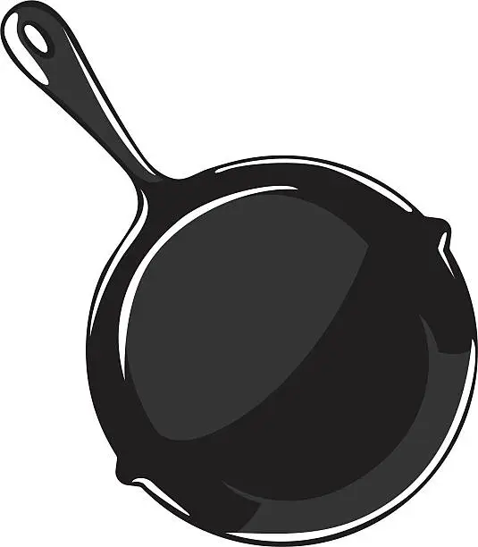 Vector illustration of cartoon frying pan