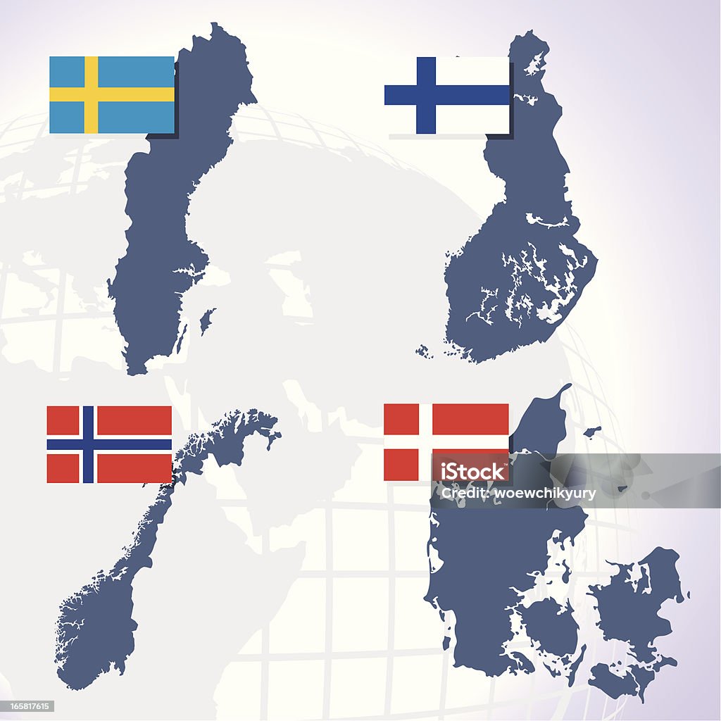 Paesi scandinavi - arte vettoriale royalty-free di Scandinavo