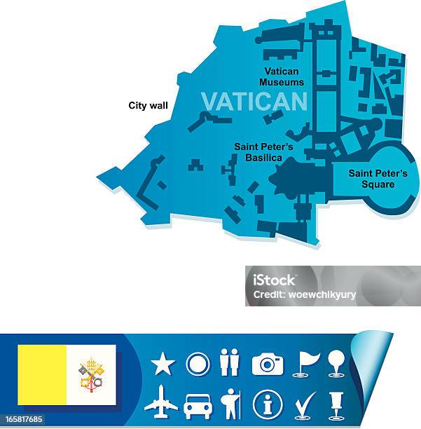 Ватикан Векторная Карта — стоковая векторная графика и другие изображения на тему Без людей - Без людей, Ватикан, Векторная графика