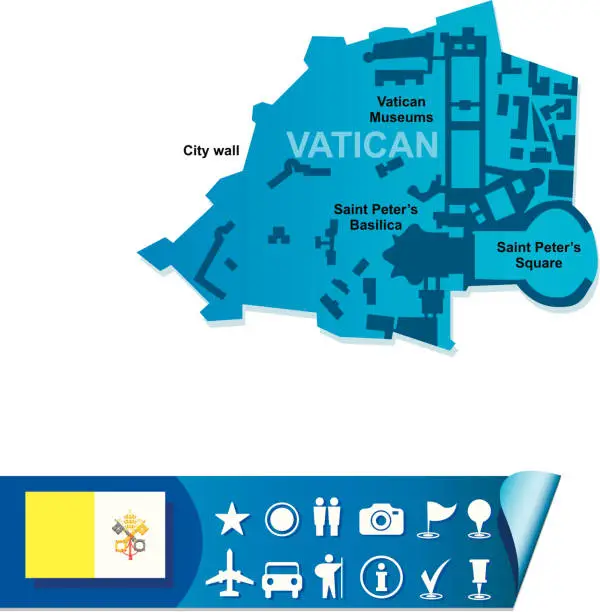 Vector illustration of Vatican vector map