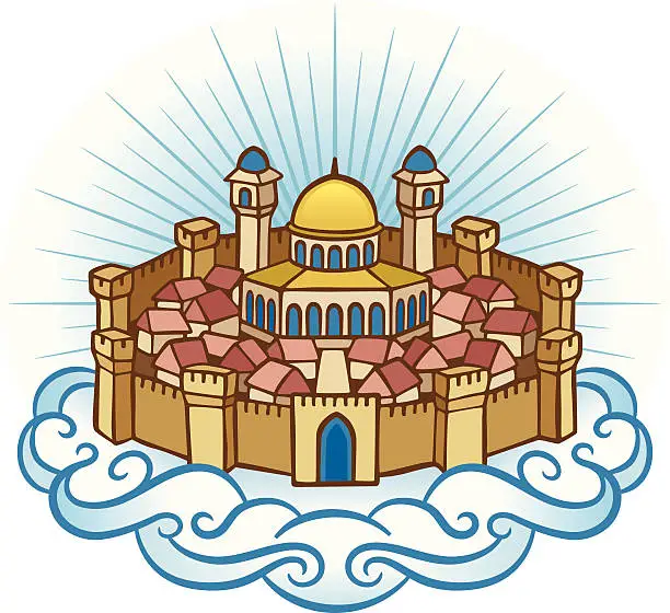 Vector illustration of Heavenly Jerusalem