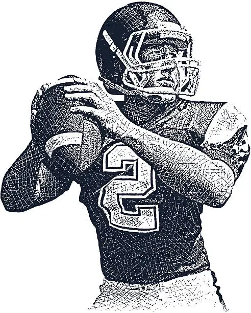 Vector illustration of American Football Quarterback