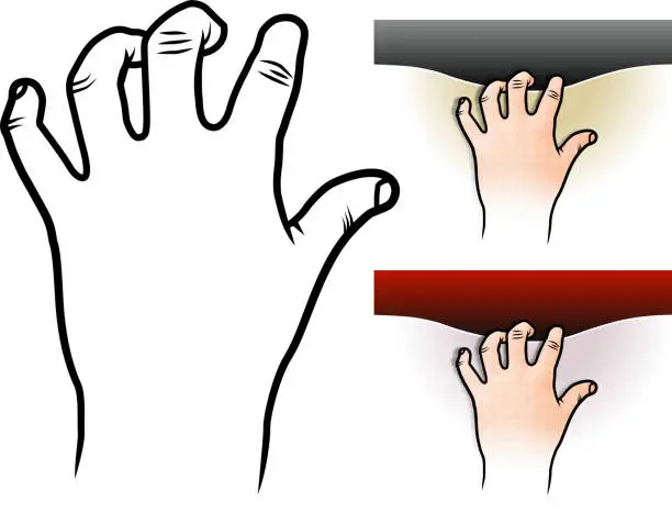 Vector illustration of Hands Grabbing and Pulling