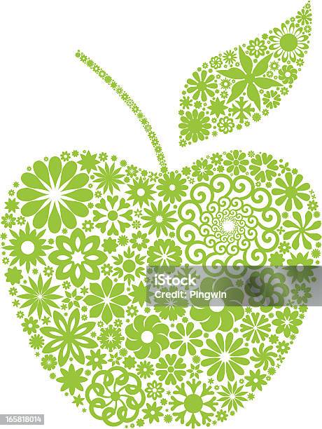 Grüner Apfel Stock Vektor Art und mehr Bilder von Abstrakt - Abstrakt, Abstrakter Bildhintergrund, Blatt - Pflanzenbestandteile