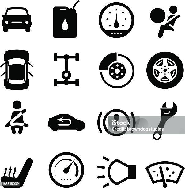 Ilustración de Auto Partes De La Serie Black y más Vectores Libres de Derechos de Cinturón de seguridad - Cinturón de seguridad, Ícono, Parabrisas