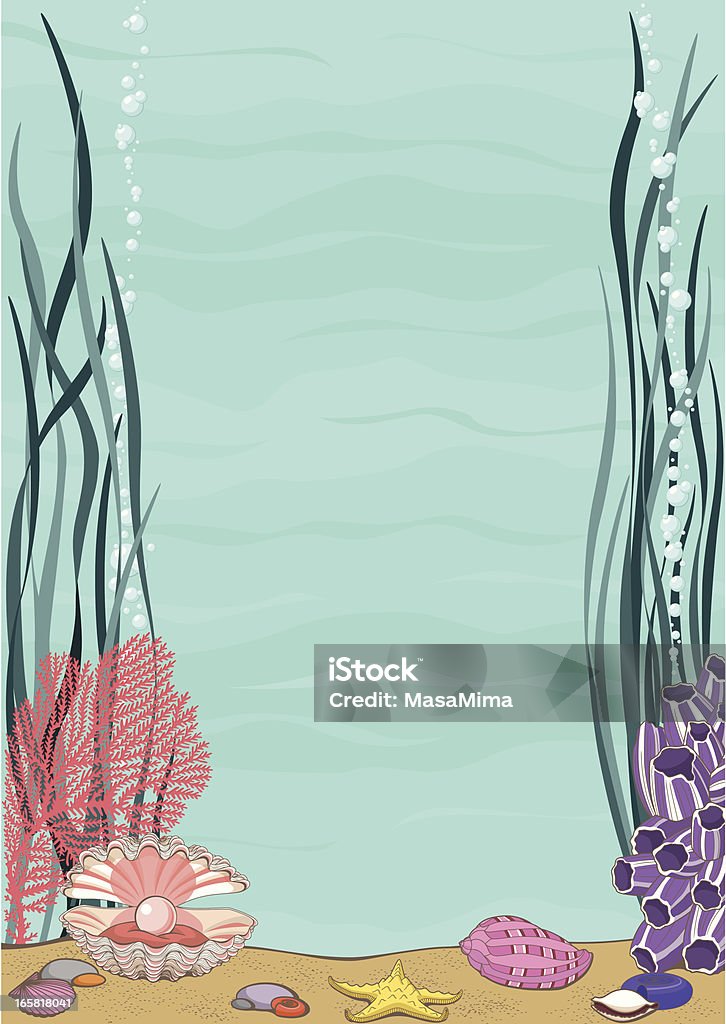 Frame mit Unterwasserwelt-Meer - Lizenzfrei Alge Vektorgrafik