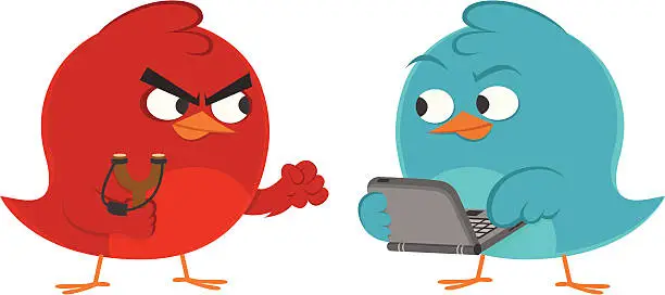 Vector illustration of Redbird vs Bluebird