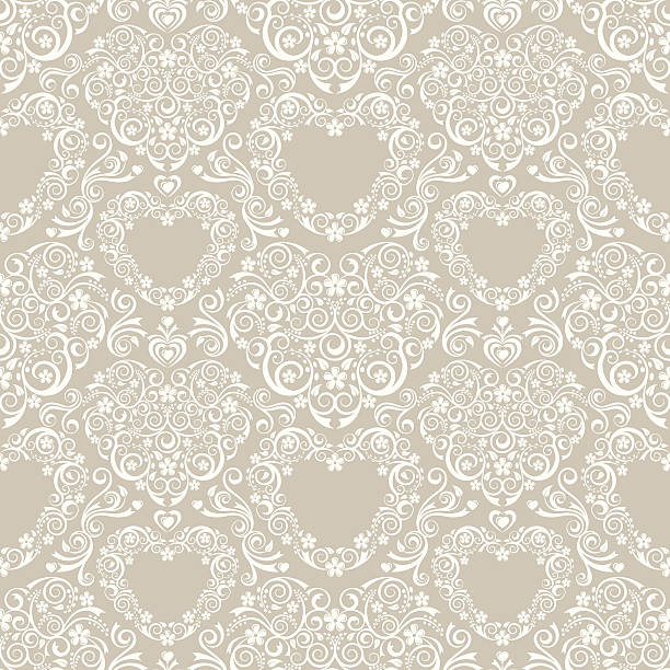 illustrations, cliparts, dessins animés et icônes de lacy coeur motif sans couture. - ornate swirl heart shape beautiful