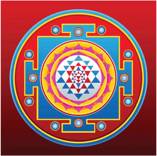 Vector illustration of Sri Yantra Mandala