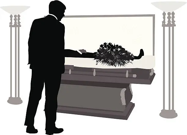 Vector illustration of Funeral Vector Silhouette