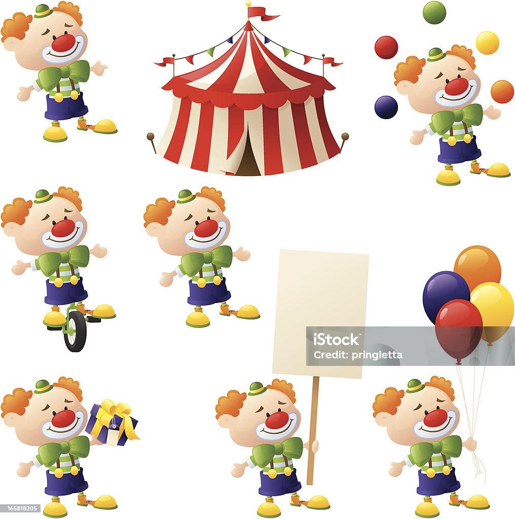 Clown collezione - arte vettoriale royalty-free di Arancione