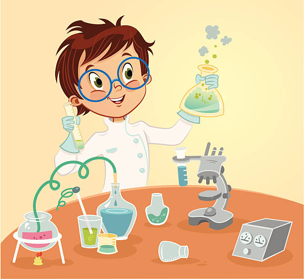 молодой ученый - laboratory test tube student scientist stock illustrations
