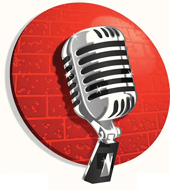 Vector illustration of vintage club microphone