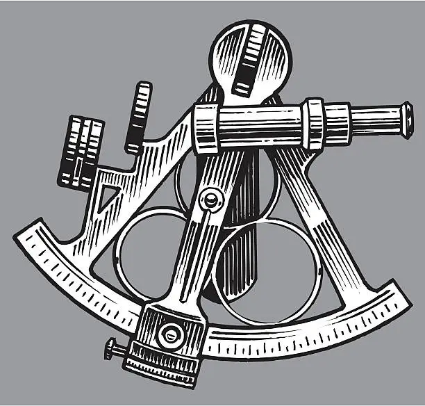 Vector illustration of Sextant - Nautical Equipment