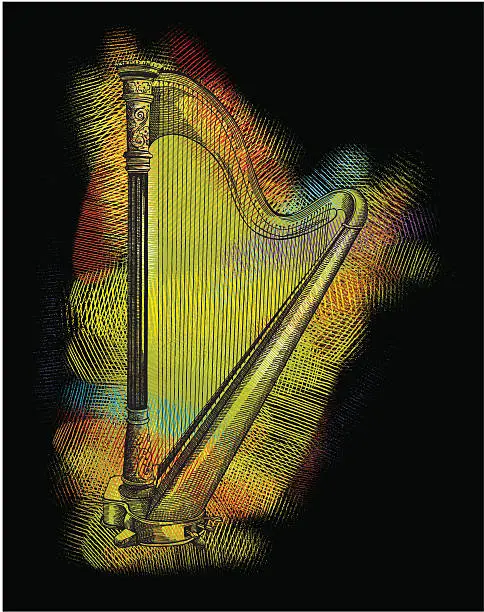 Vector illustration of Harp