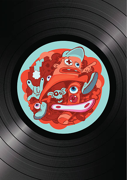 illustrations, cliparts, dessins animés et icônes de vinyle hip-hop platine - figure skating