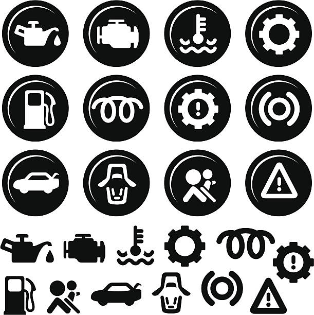 ilustrações, clipart, desenhos animados e ícones de painel de carro de ícones, combustível, motor, portas e muito mais - car car door dashboard symbol