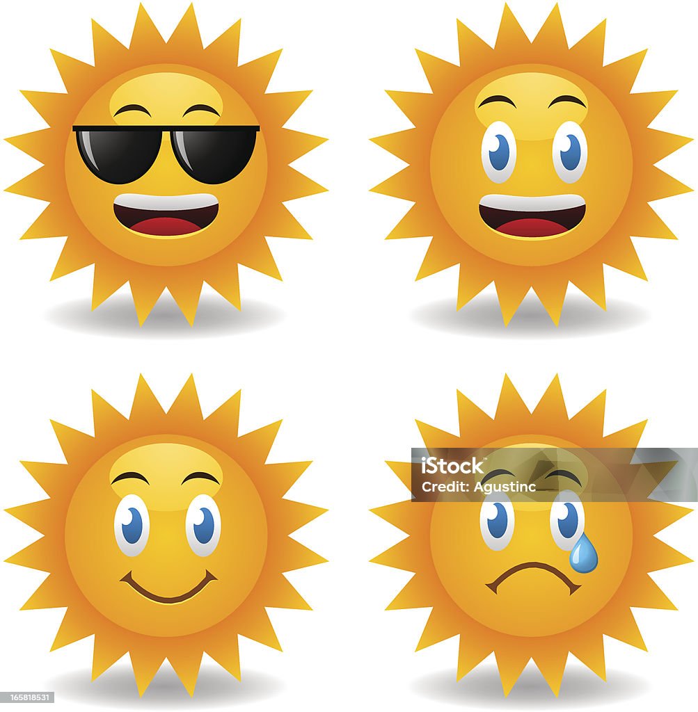 Sunny Smileys - Lizenzfrei Dem menschlichen Gesicht ähnliches Smiley-Symbol Vektorgrafik