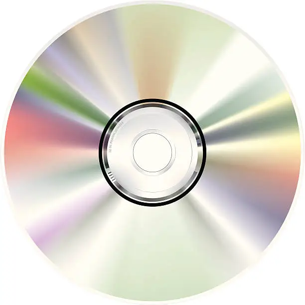 Vector illustration of The back of a CD-ROM and its rainbow reflection