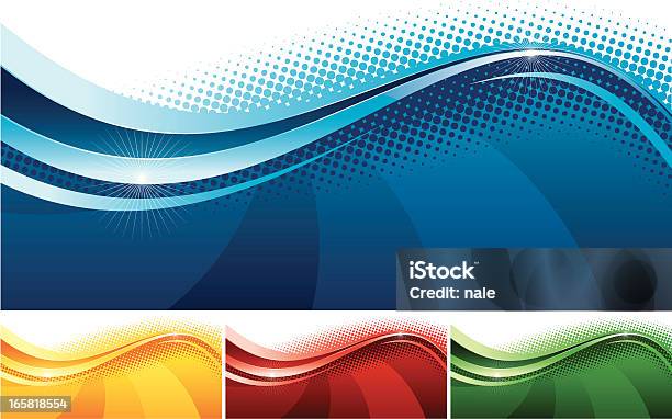 Set Di Astratto Banner 1 - Immagini vettoriali stock e altre immagini di Ricciolo - Ricciolo, Curvo, Blu