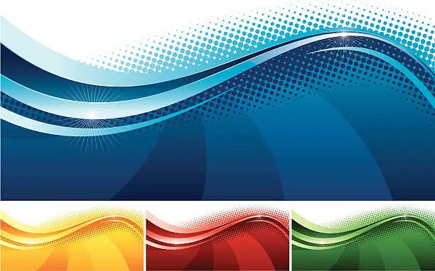 Vector illustration of Abstract banners set one