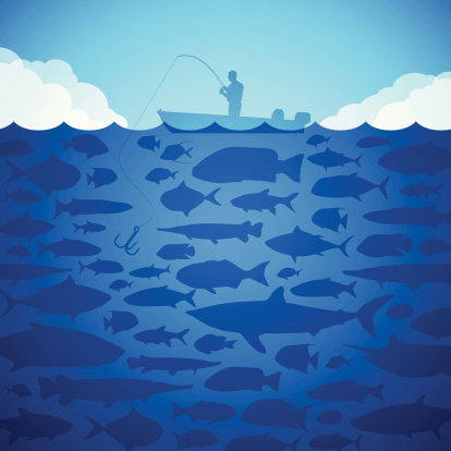 Fishing background with copy space. 