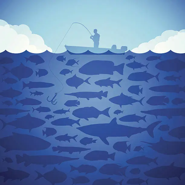 Vector illustration of Fishing