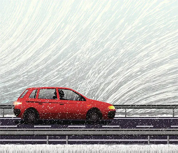 Vector illustration of driving the storm