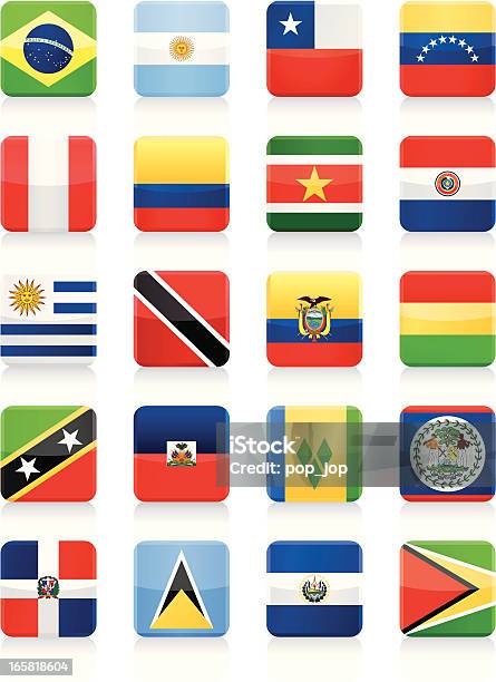 スクエアフラグとアイコンコレクションsouth Central America - パラグアイ国旗のベクターアート素材や画像を多数ご用意 - パラグアイ国旗, アイコン, アイコンセット