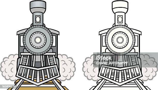 Ilustración de Vintage Tren y más Vectores Libres de Derechos de Locomotora - Locomotora, Tren de vapor, Ilustración