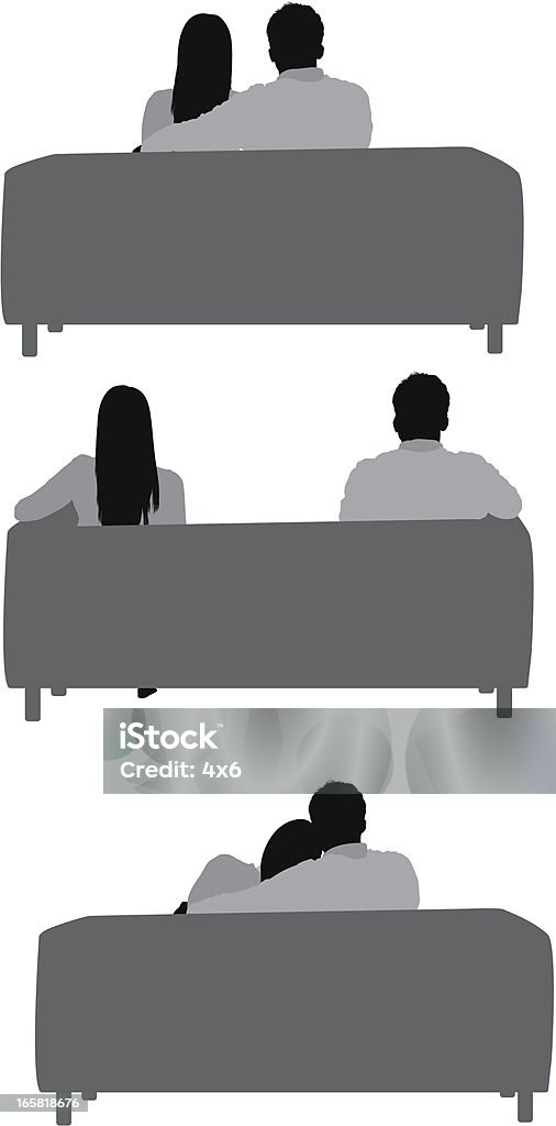 Rückansicht des ein business-Paar sitzt auf Sofa - Lizenzfrei Paar - Partnerschaft Vektorgrafik